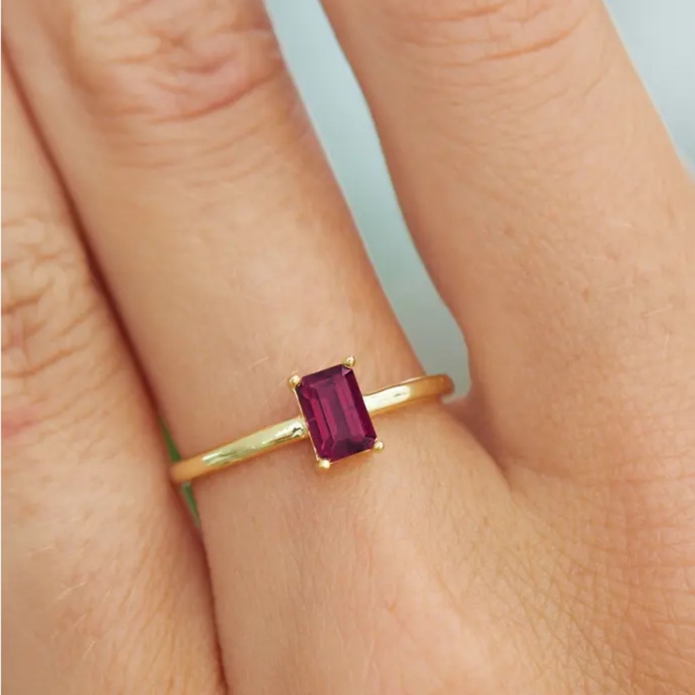 Savvy Cie Gold Vermeil BaguetteGem 💎 Ring